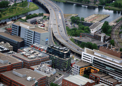 M9 Phase II, tour à condos, 2 étages de stationnement sous-terrain, 2 étages commerciaux et 8 étages résidentiels, 117 000 Pc, 58 unités, Montréal.